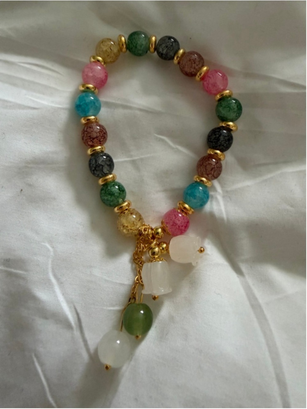 Multicolor Beaded Bracelet One Size Bohemian Style
